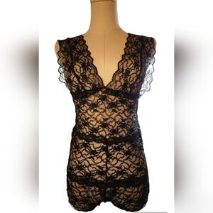 NWOT Black Lace Stretchy Teddy